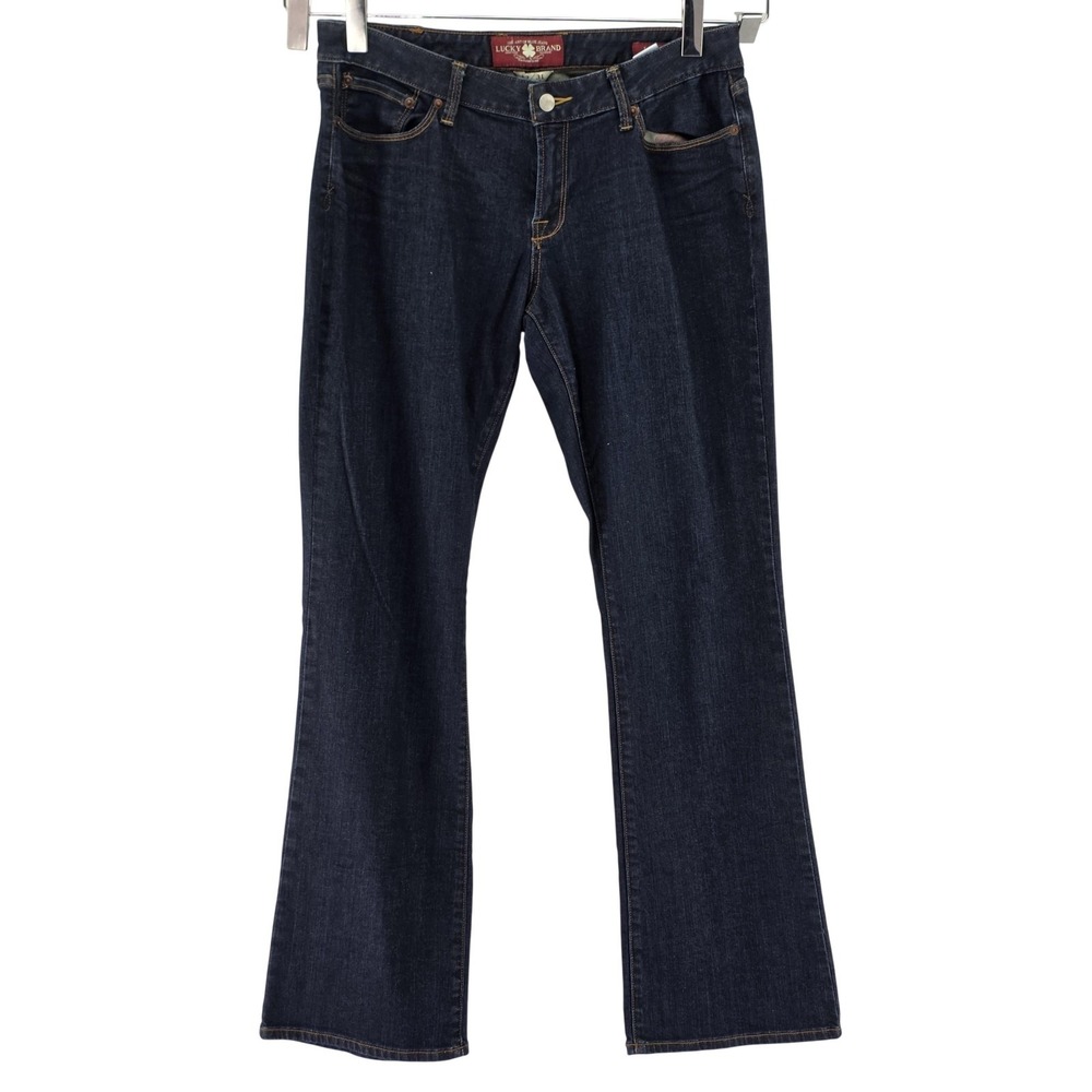 Lucky Brand Lola Boot Jeans Womens 12/31 Blue Dark Wash Mid Rise Bootcut Stretch